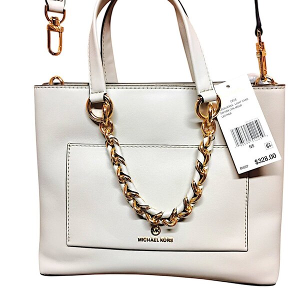 Michael Kors NEW Cece Light Sand 3 Compartment Small Chain Messenger Bag $328 - Picture 7 of 16